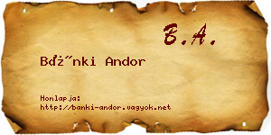 Bánki Andor névjegykártya